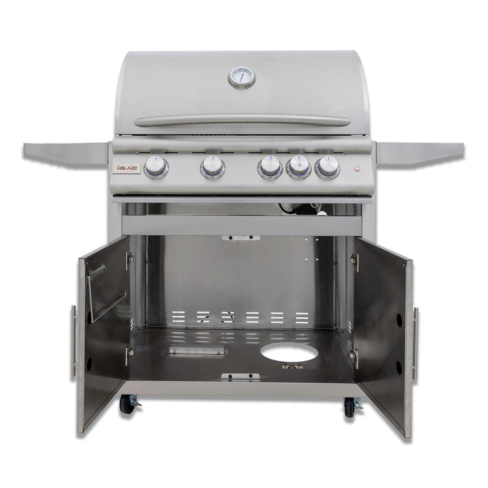 32-Inch 4-Burner Premium LTE 3 Gas Grill with Rear Burner and Built-in Lighting System