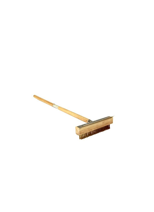 Pizza Oven Brush wtih Wooden Handle and Scraper